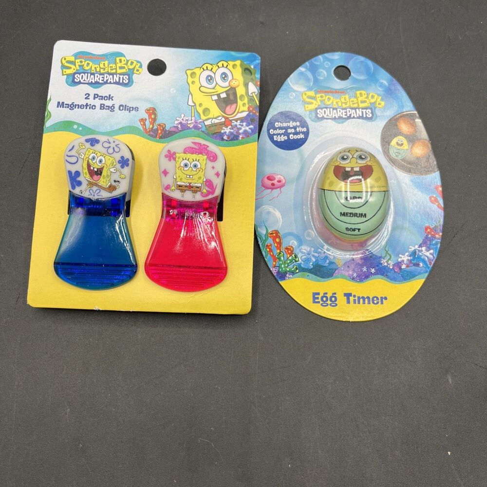 Nickelodeon SpongeBob SquarePants Color Changing Egg Timer & Magnetic Bag Clips